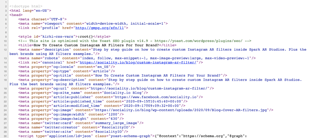 HMTL examples for Facebook Debugger