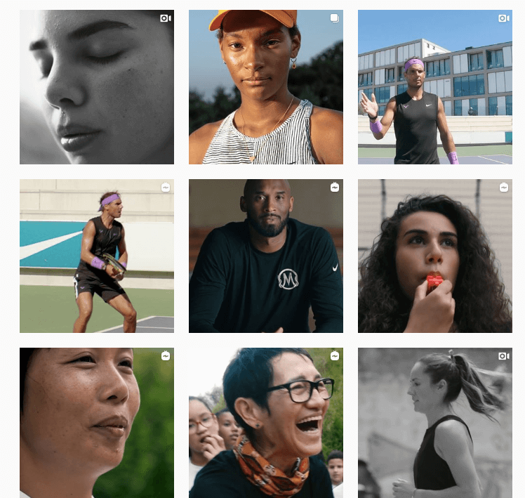 Instagram Nike posts less contents all