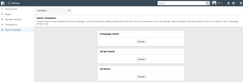 Facebook business manager settings