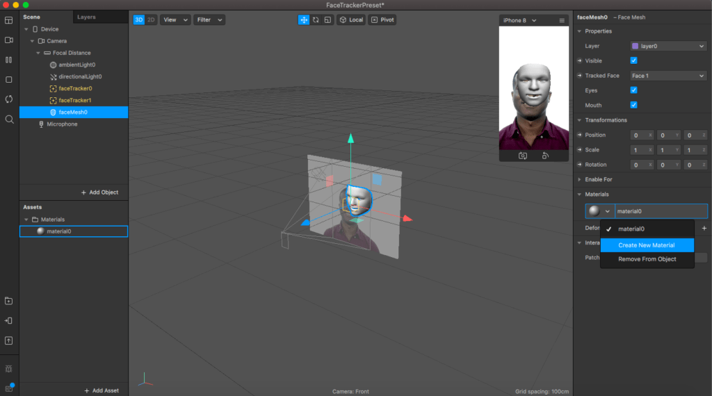Spark Ar Studio - Face Mesh Scene