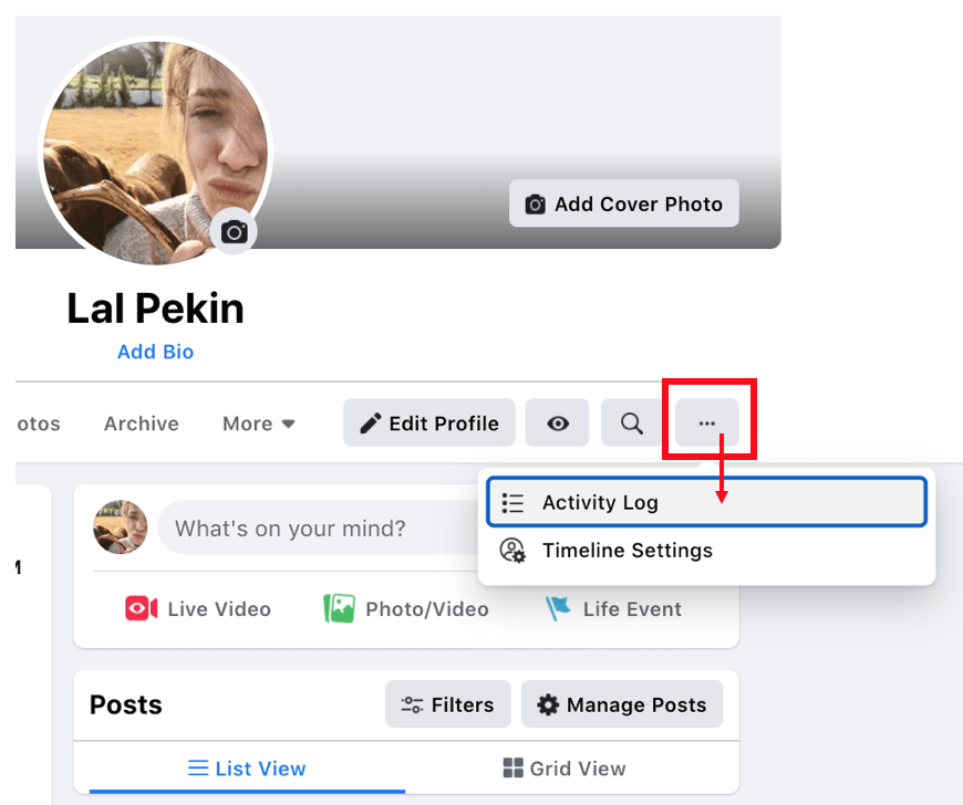 how to unhide Facebook post from profile page