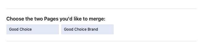 Choose the two pages to merge