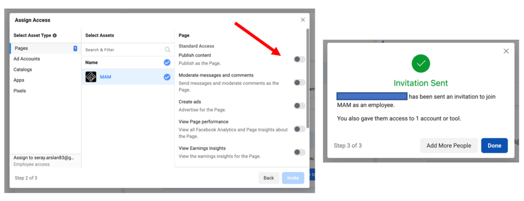 Facebook Assign Access