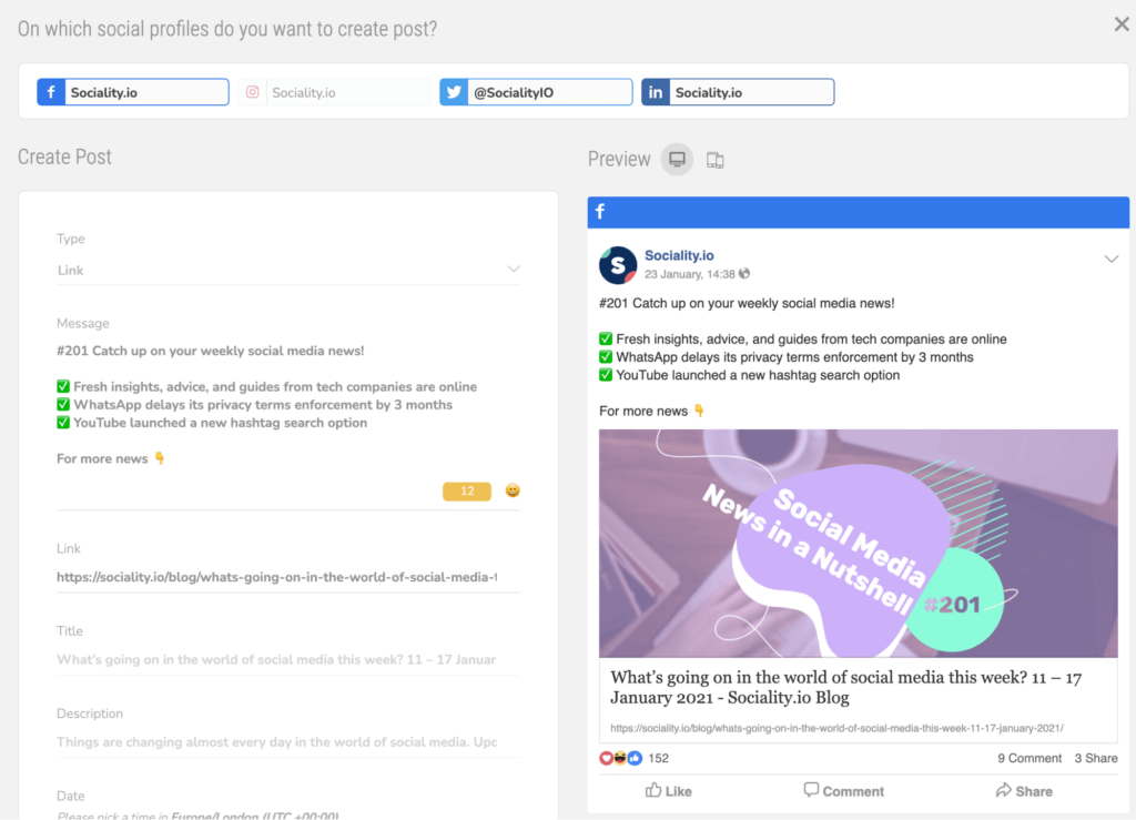 Sociality.io Scheduler