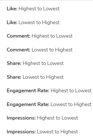 social media report order by