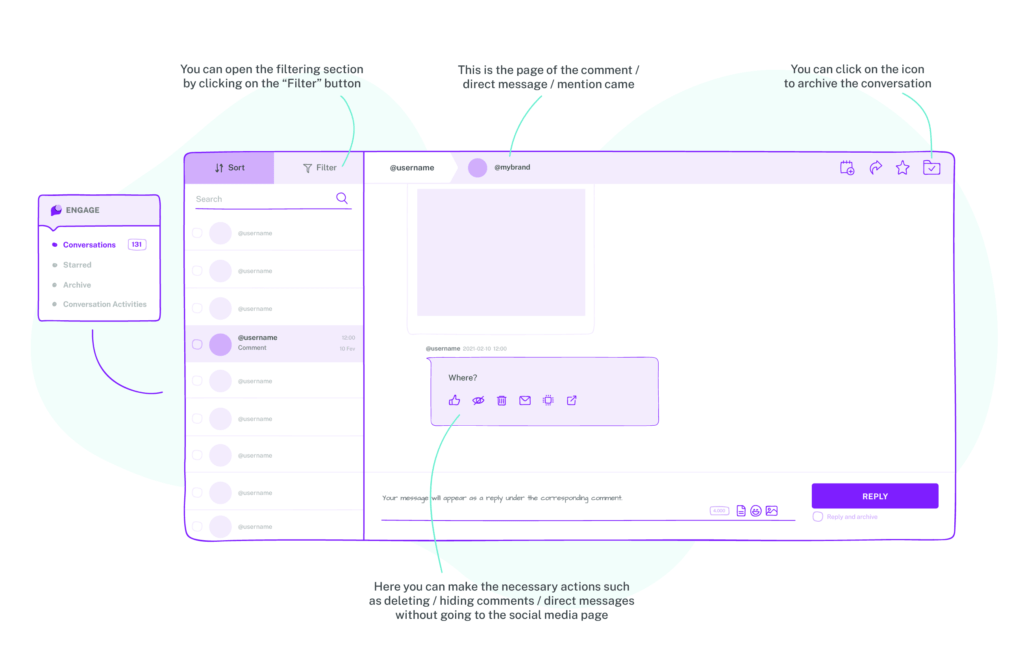 Unified software for social media engagement management