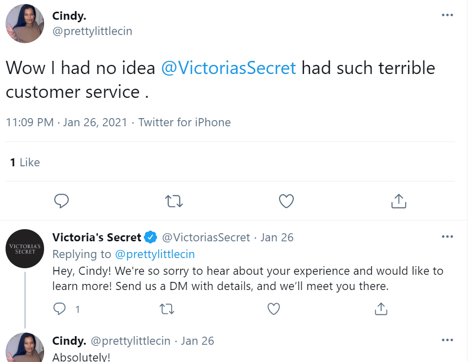 Victoria's Secret Tweet