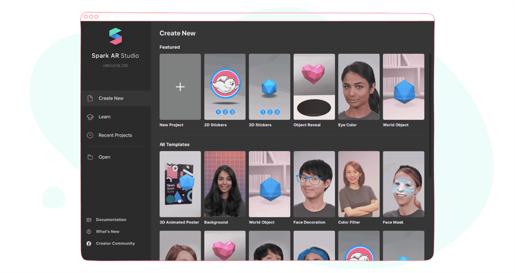 Spark Ar Studio - Create New