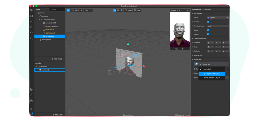 lens studio face mesh