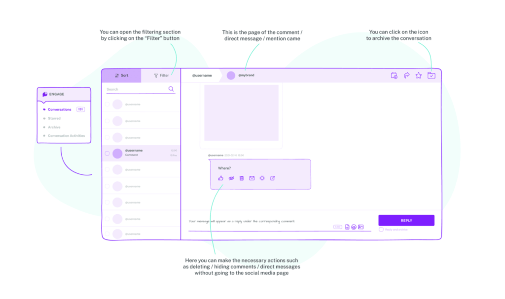 manage comment in instagram messeages with sociality.io