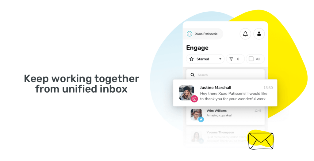 Unified inbox for all messages in sociality.io mobile app