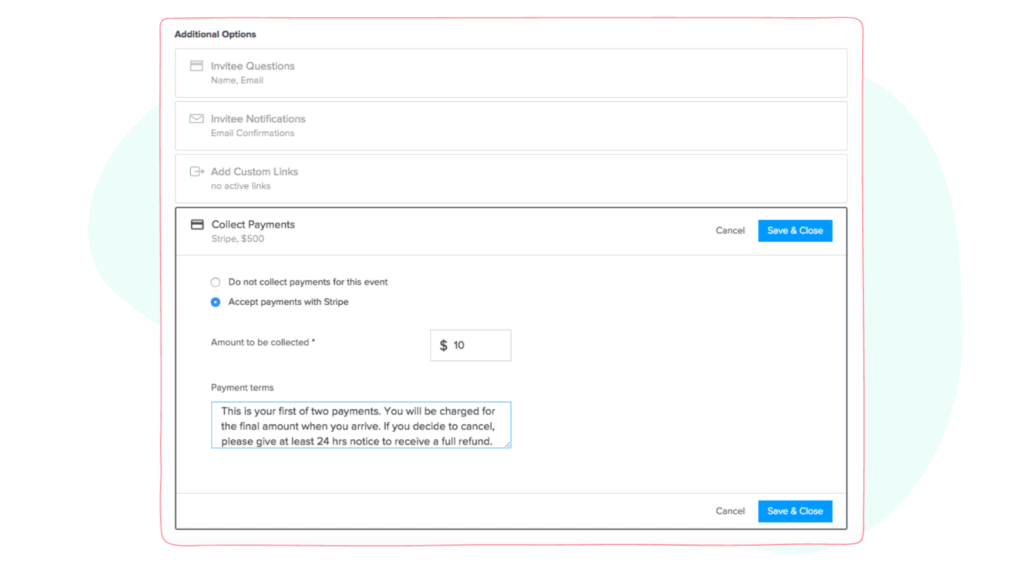 payment page of Calendly