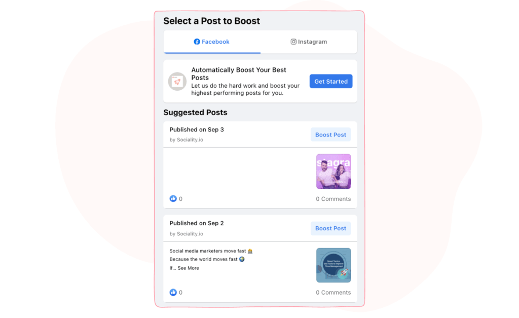 select a boost post