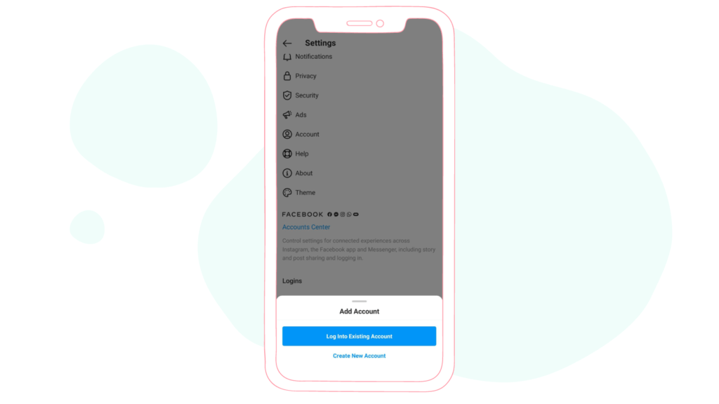 Instagram settings account adding