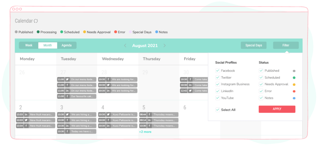 sociality.io calendar