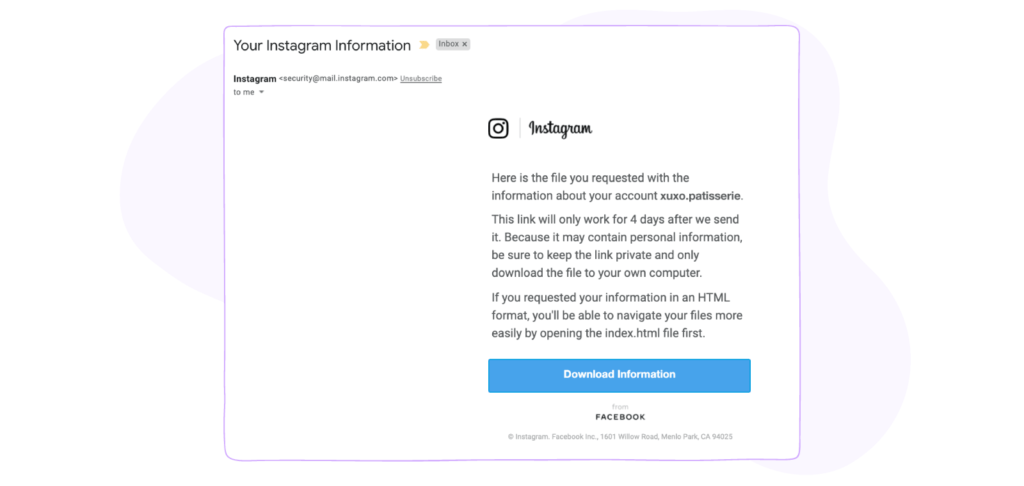 Export Instagram Messages - link