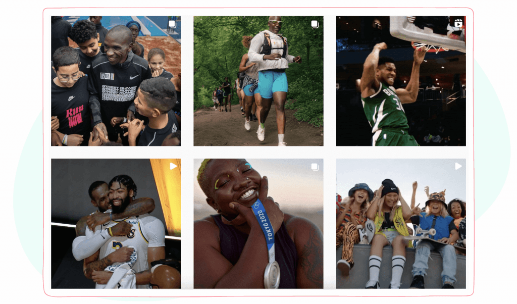 Instagram Nike posts less contents all