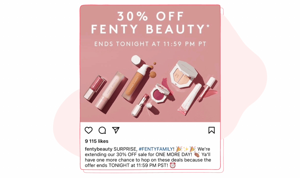 New Year’s Eve Social Media Campaigns - fenty beauty 