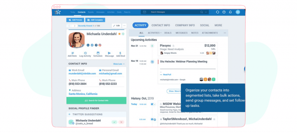 Social media CRM platforms - Nimble