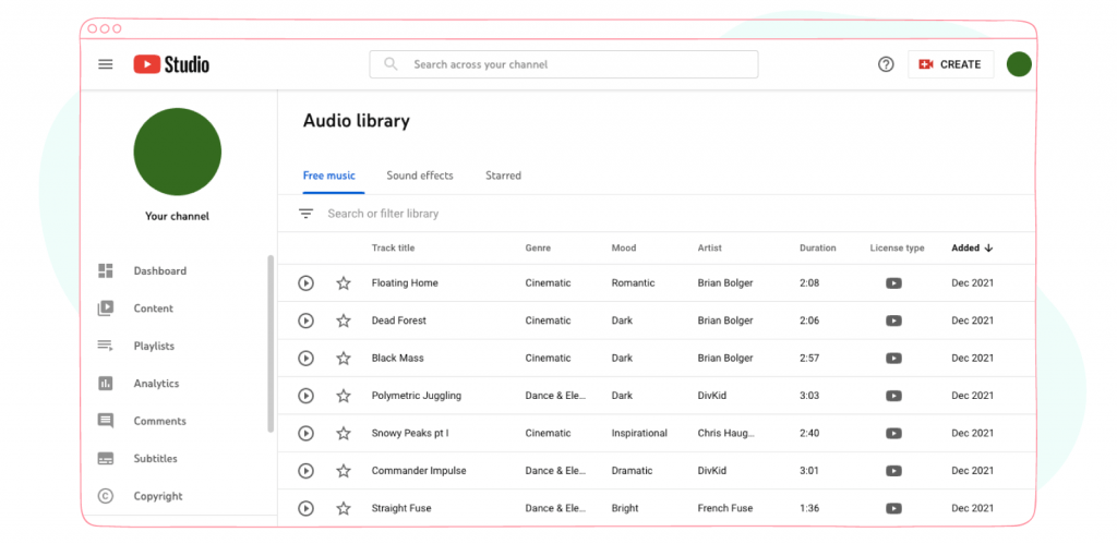 Youtube Audio Library