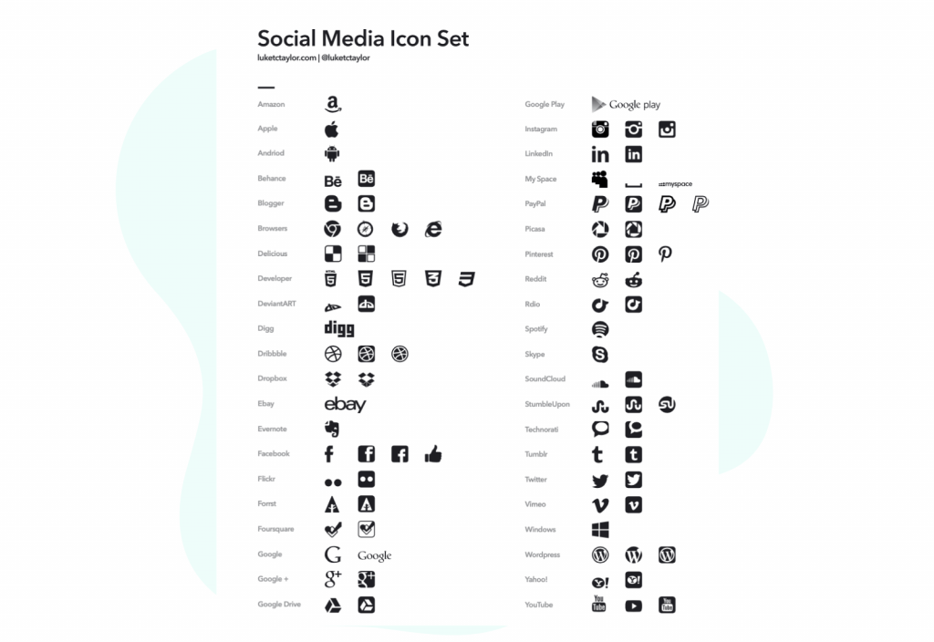 Social Media Icon set by Luke Taylor