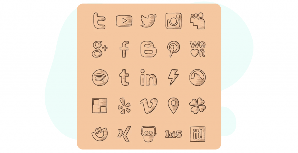 Hand Drawn Social Media Icons