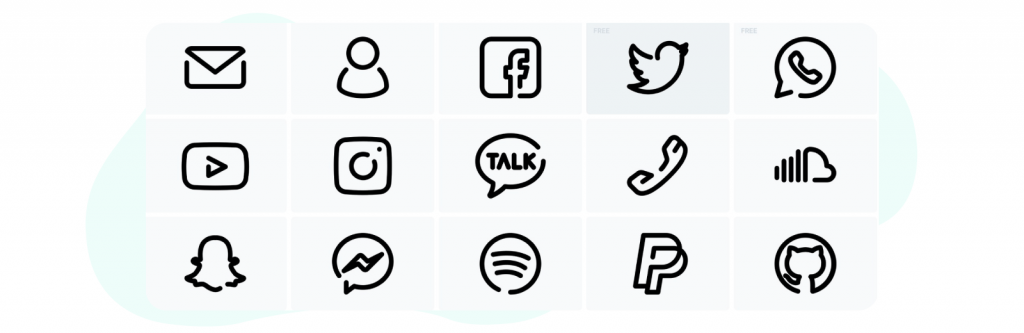Social Media and Contact Info Icons