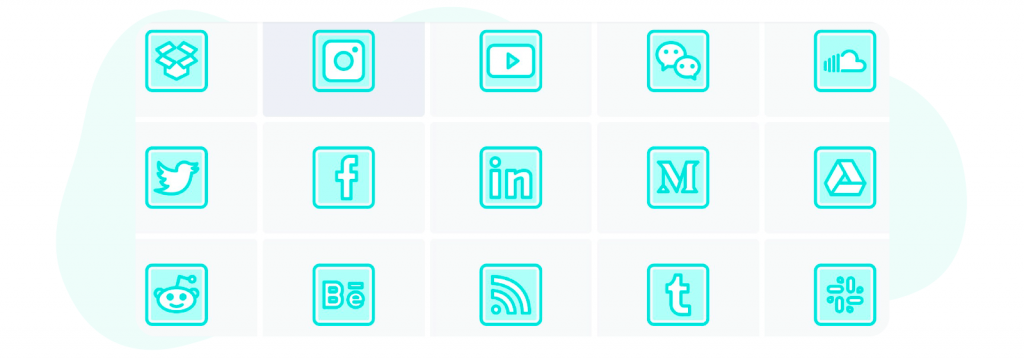 Filled Outline Blue Icon Set