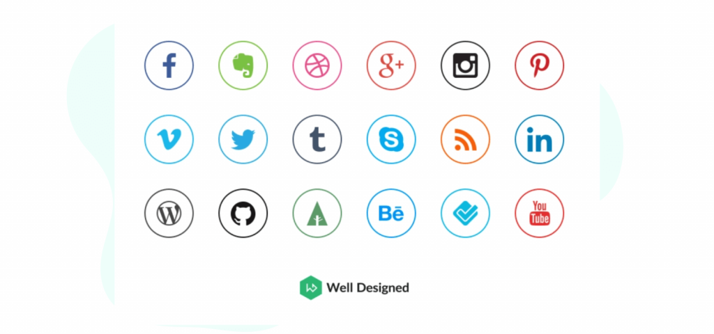 20 Social Media Icons by Dawid Dapszus