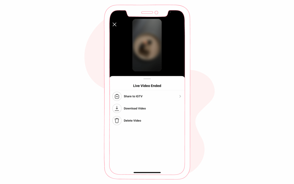 3 Instagram options when ending live