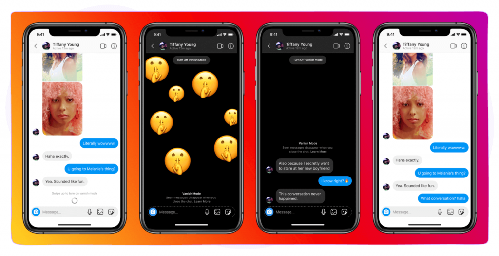 New Instagram chat features - vanish mode