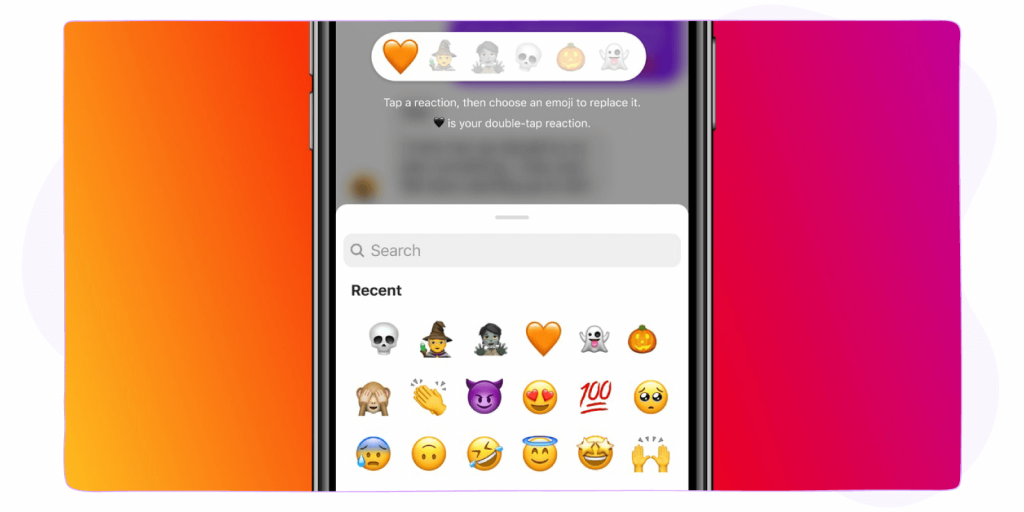 Instagram messaging emoji reactions