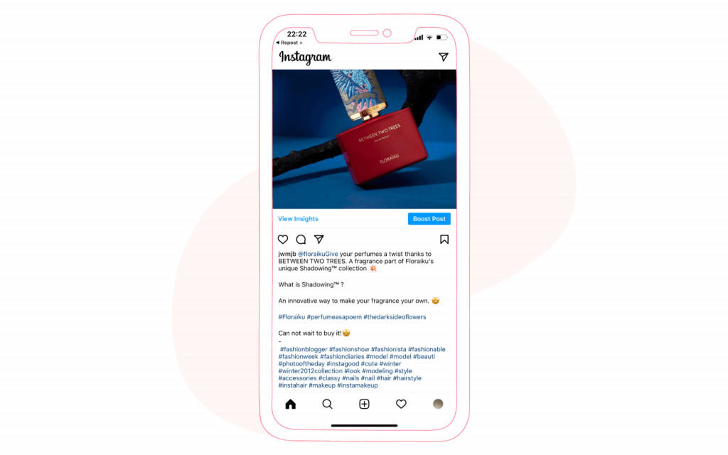 repost an Instagram post - Repos+ App final step to repost