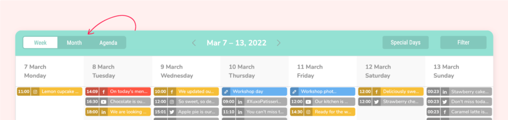 Sociality.io publish module - calendar 