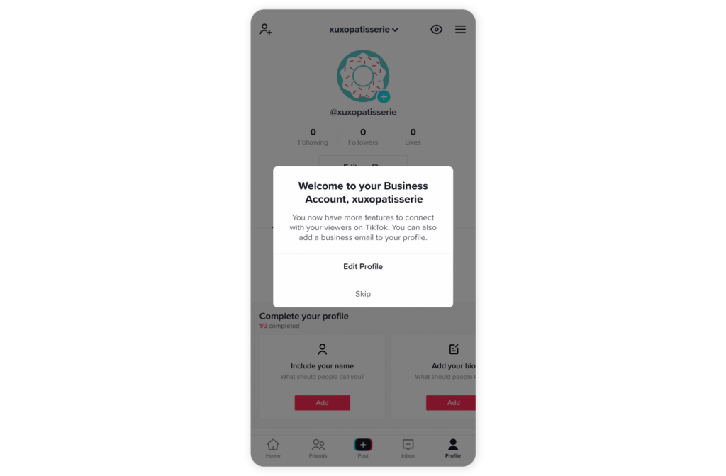 How to convert TikTok into business profile - Step 6