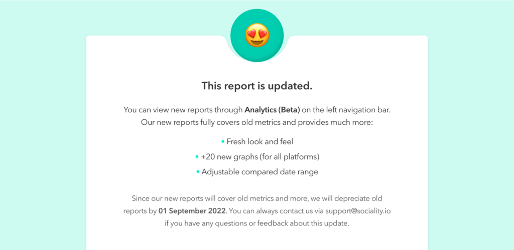 Sociality.io May 2022 - reports announcement