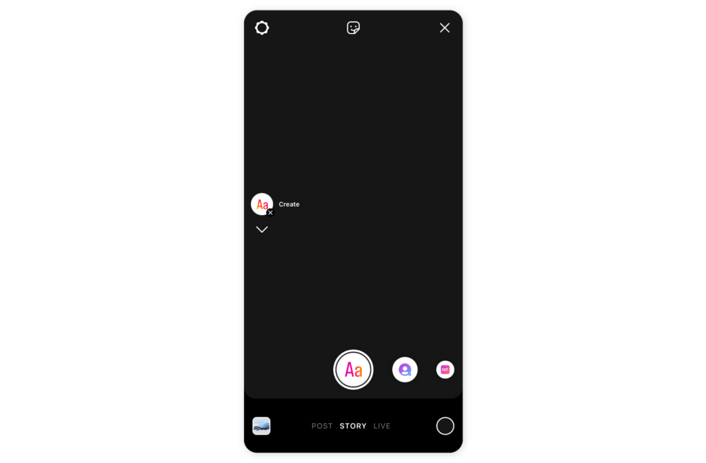 How to change Instagram Story background color using the Create tool - Step 1