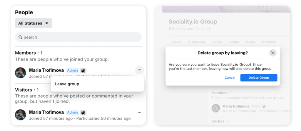 Delete the Facebook group permanently - Step 4