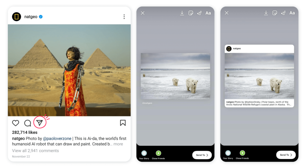 How to repost Instagram feed posts to your Story