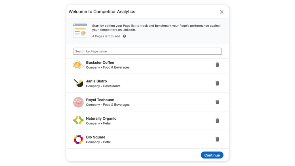 LinkedIn inbuilt competitor analysis tool - Step 2