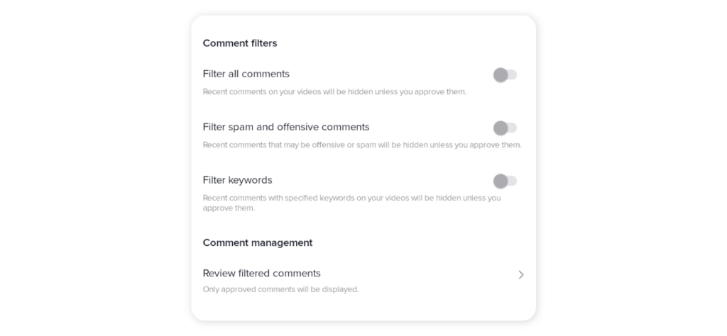 How to filter comments on TikTok