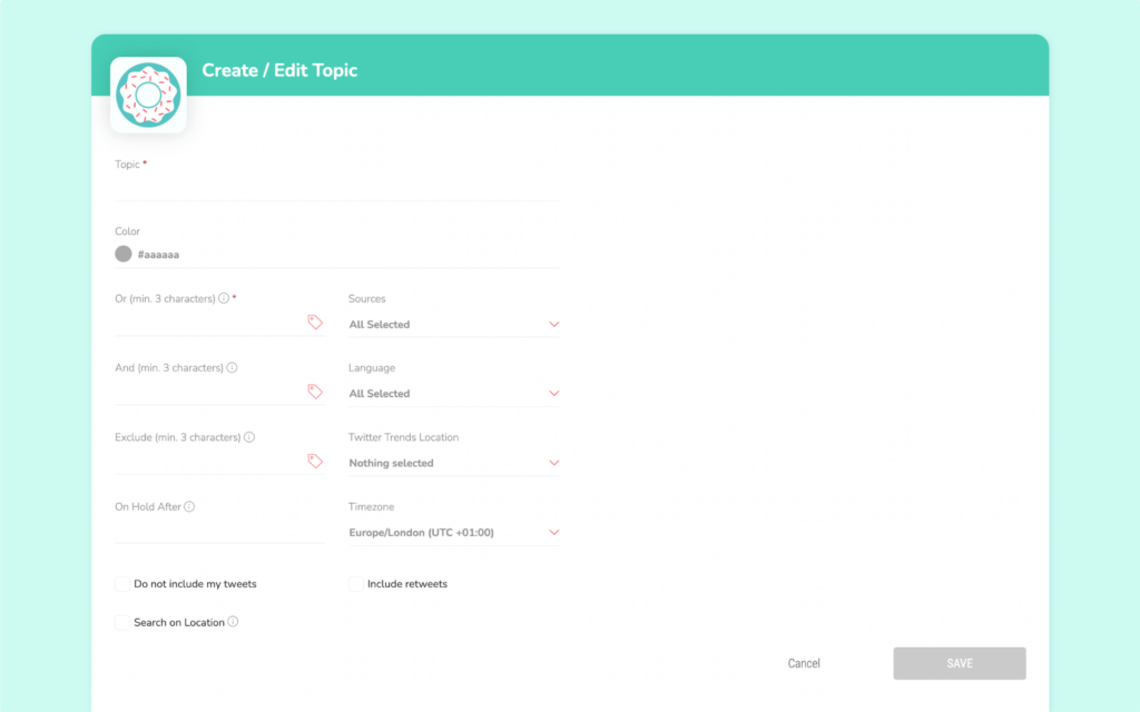 How to add a listening topic on Sociality.io