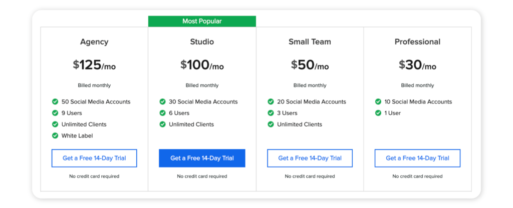 SocialPilot pricing plans