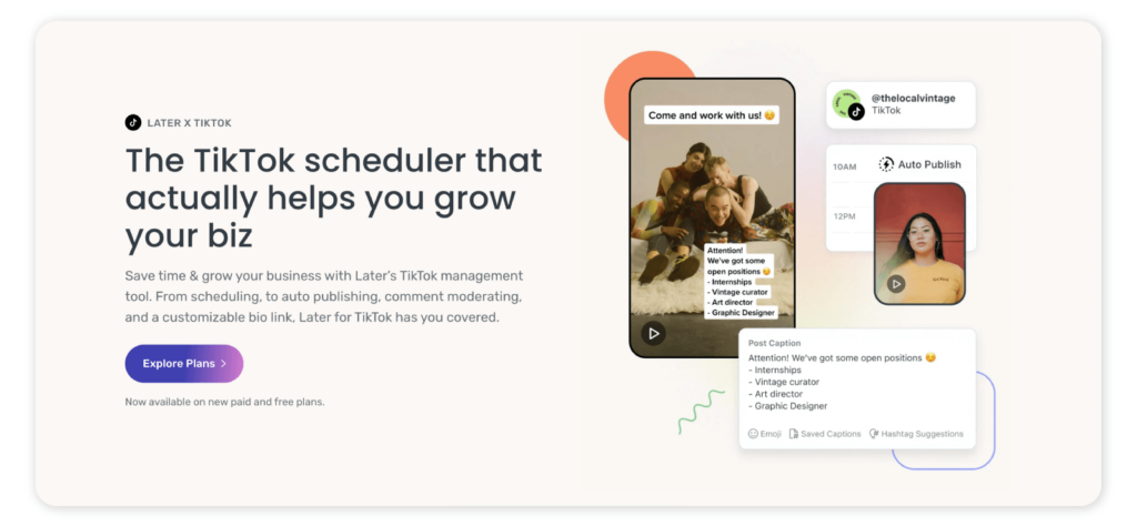 TikTok schedule solutions - Later