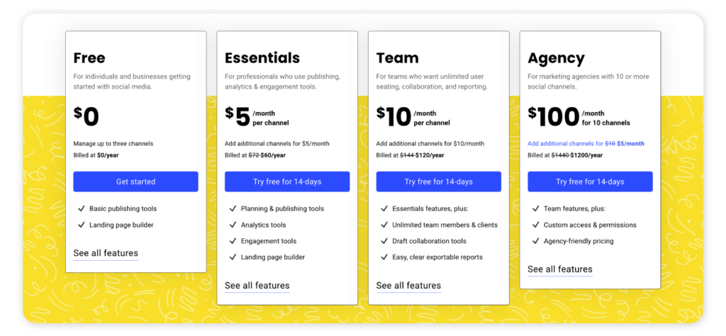 Buffer pricing plans