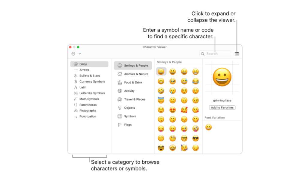How to use an emoji keyboard shortcuts - Emoji keyboard - Mac
