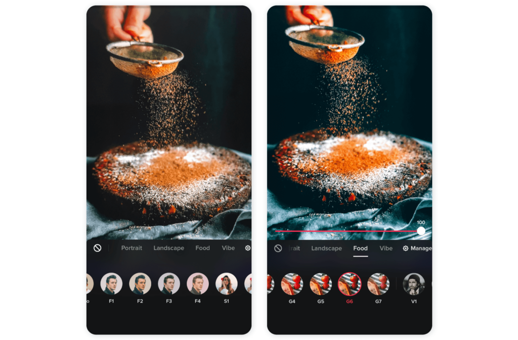 5 of the most popular filters to use on TikTok - Food G6