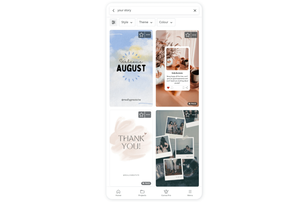 Editing apps to create Instagram stories with the right dimensions - Canva