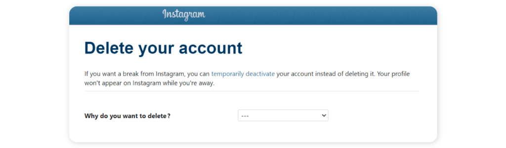 How to delete an Instagram account permanently - Step 1