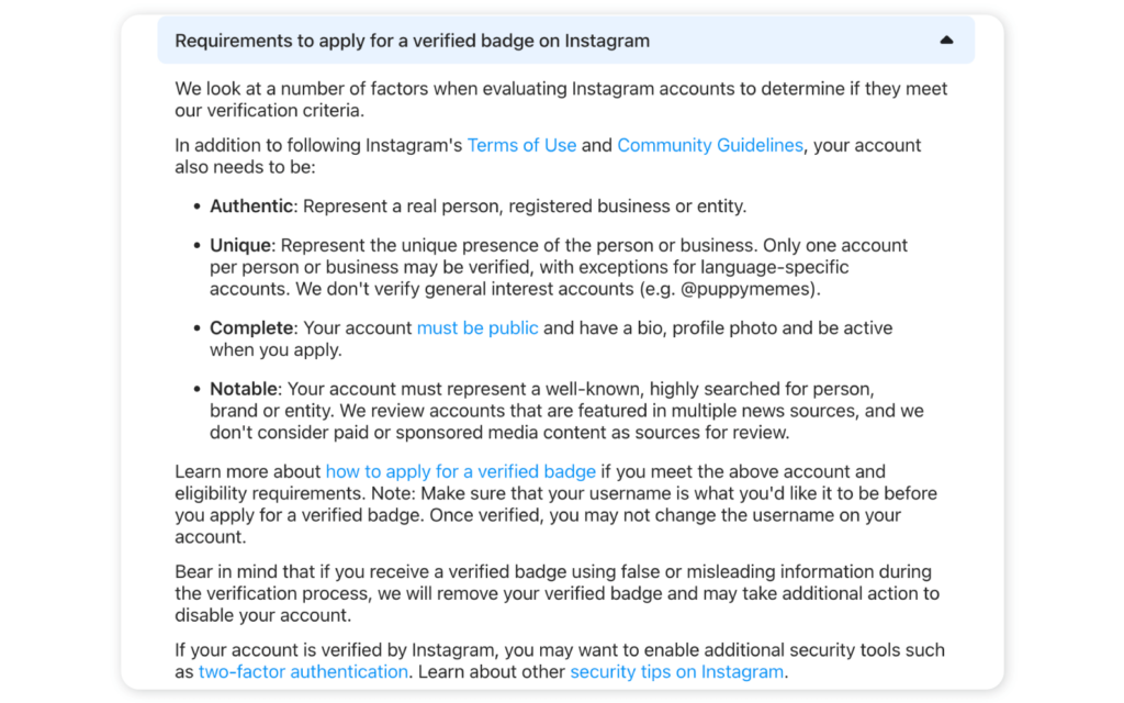 Who can get verified on Instagram?